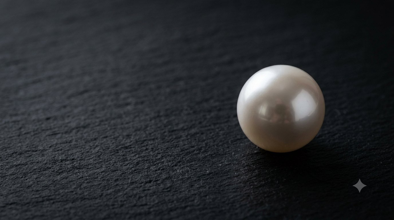 A single premium pearl on a dark surface