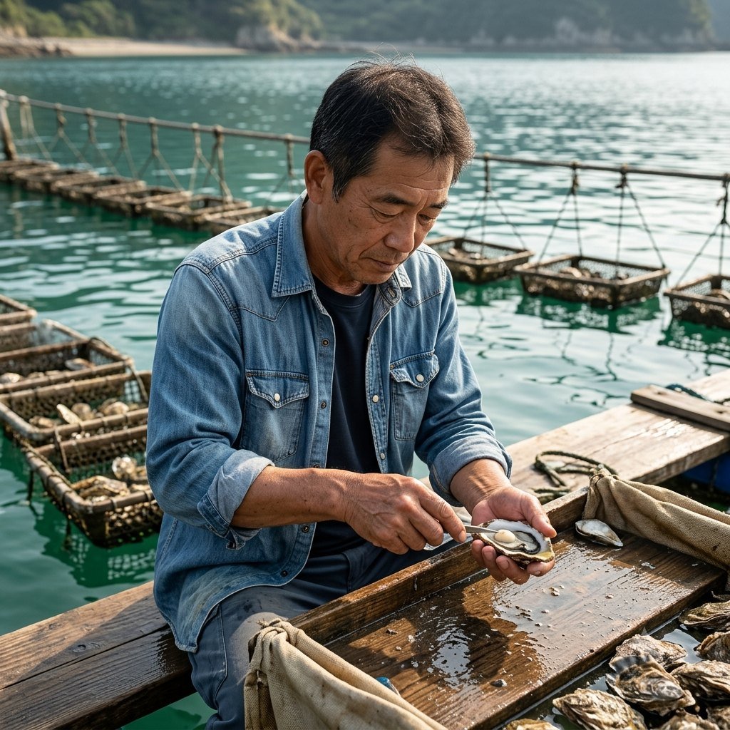 Pearl farming and harvesting environment